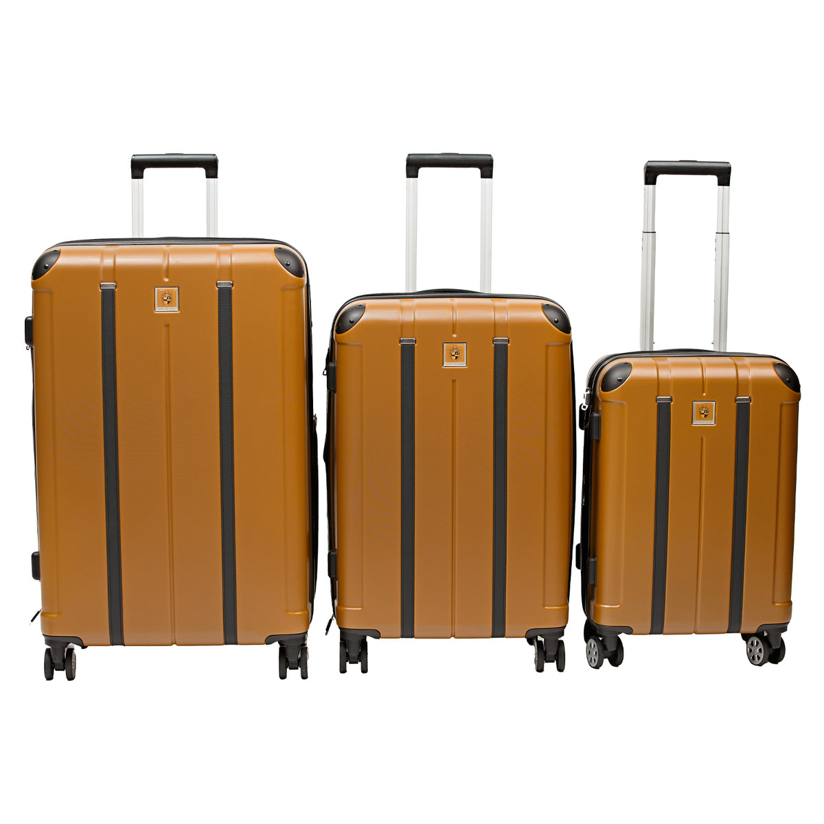APhiA 3 Piece Gold PC Luggage