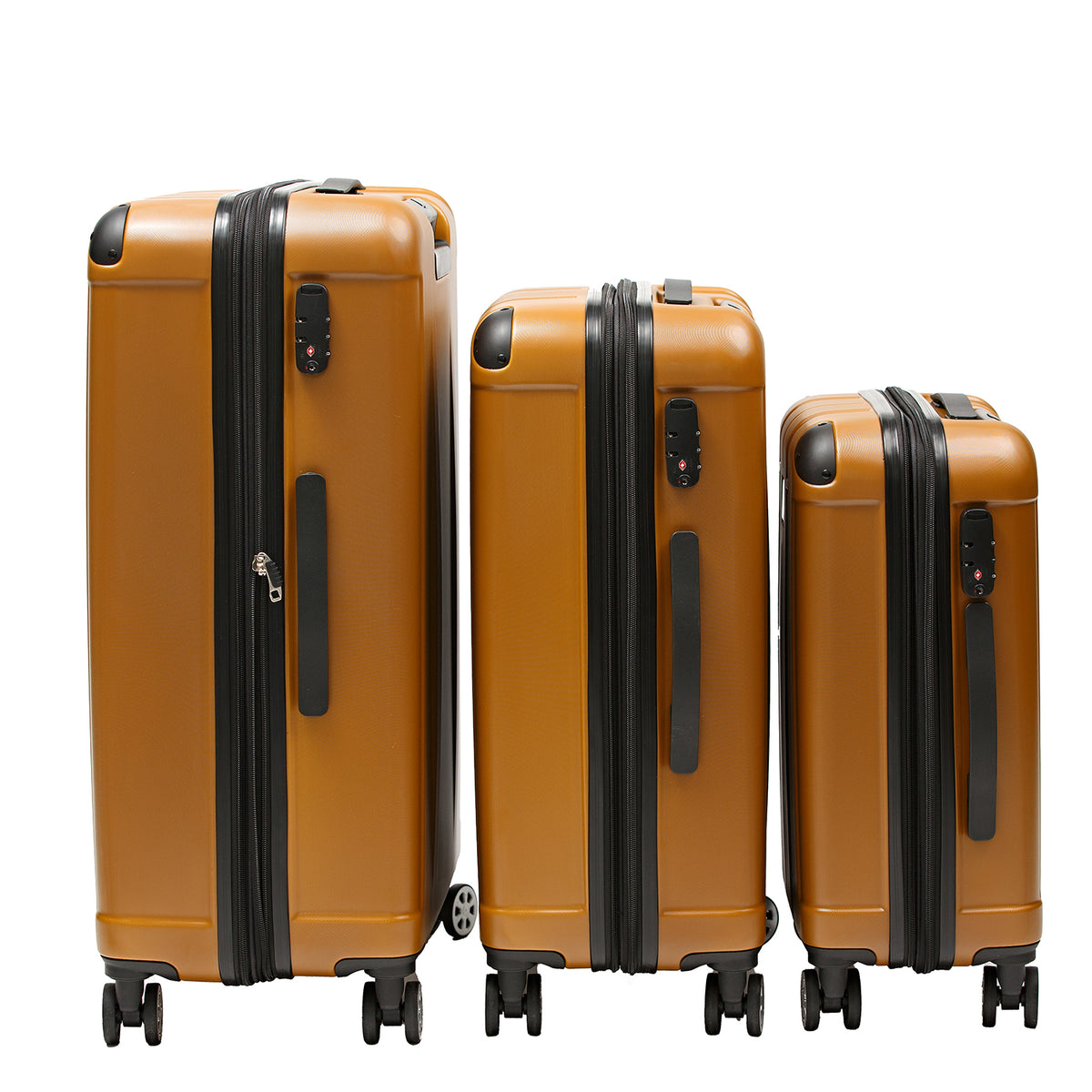 APhiA 3 Piece Gold PC Luggage