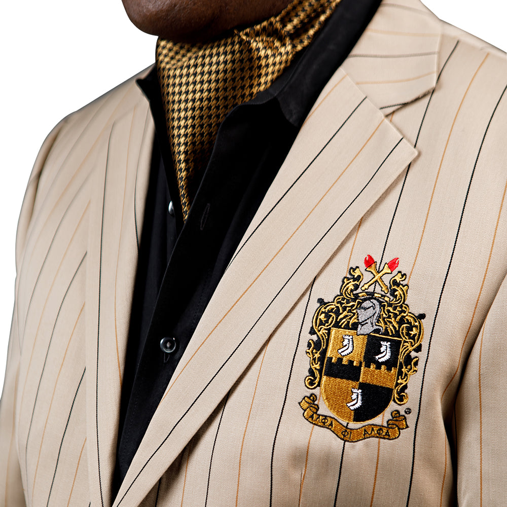 Alpha Phi Alpha Khaki Pinstripe Blazer