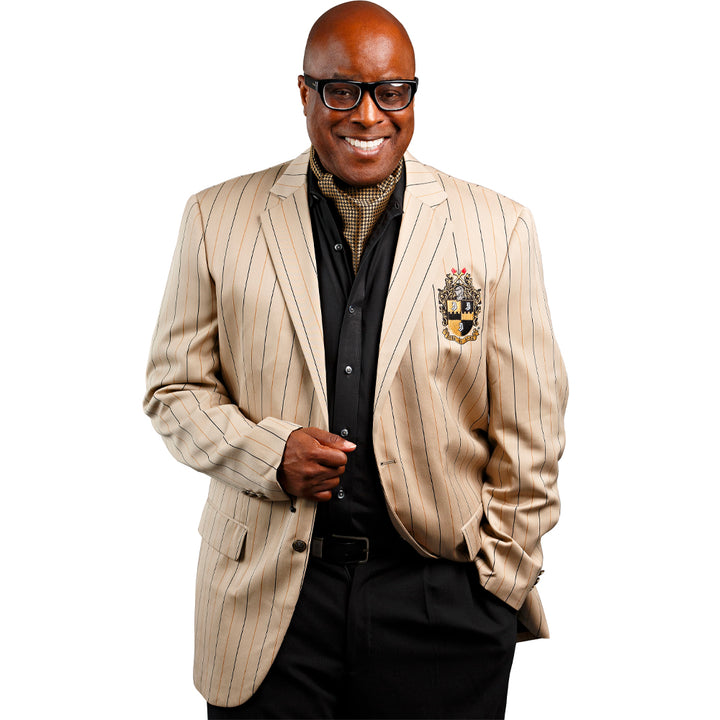 Alpha Phi Alpha Khaki Pinstripe Blazer
