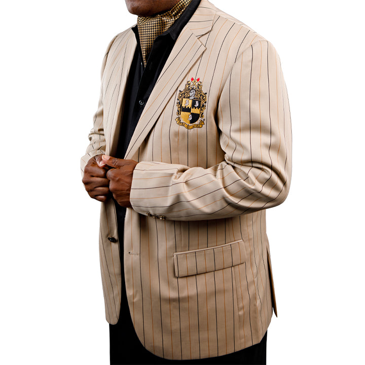 Alpha Phi Alpha Khaki Pinstripe Blazer